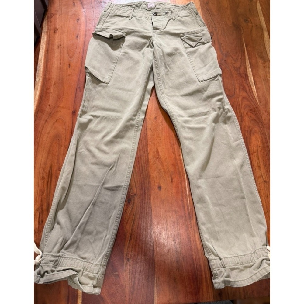 Joie Khaki Cargo Pants Size 26 Made in USA Stretch Cotton